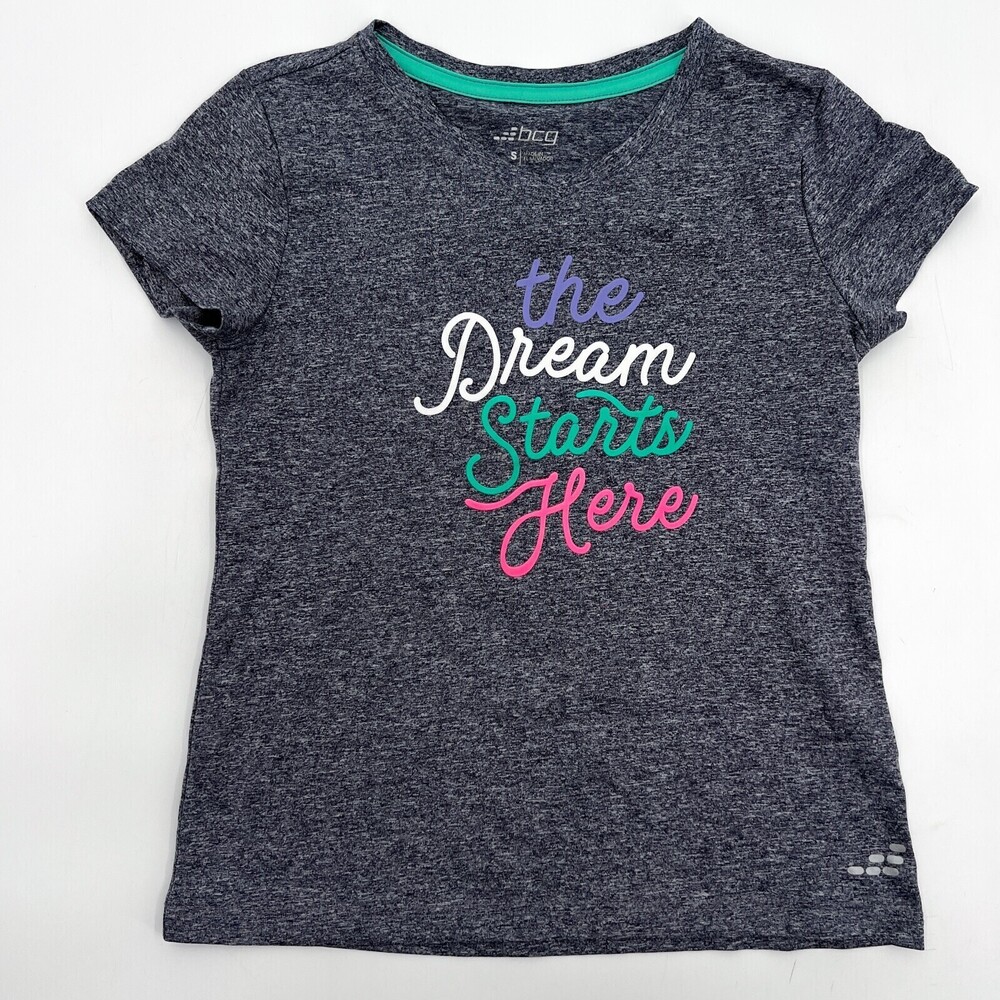 BCG Shirt Girls Small Gray Basic T-shirt Dream Motivation Basic